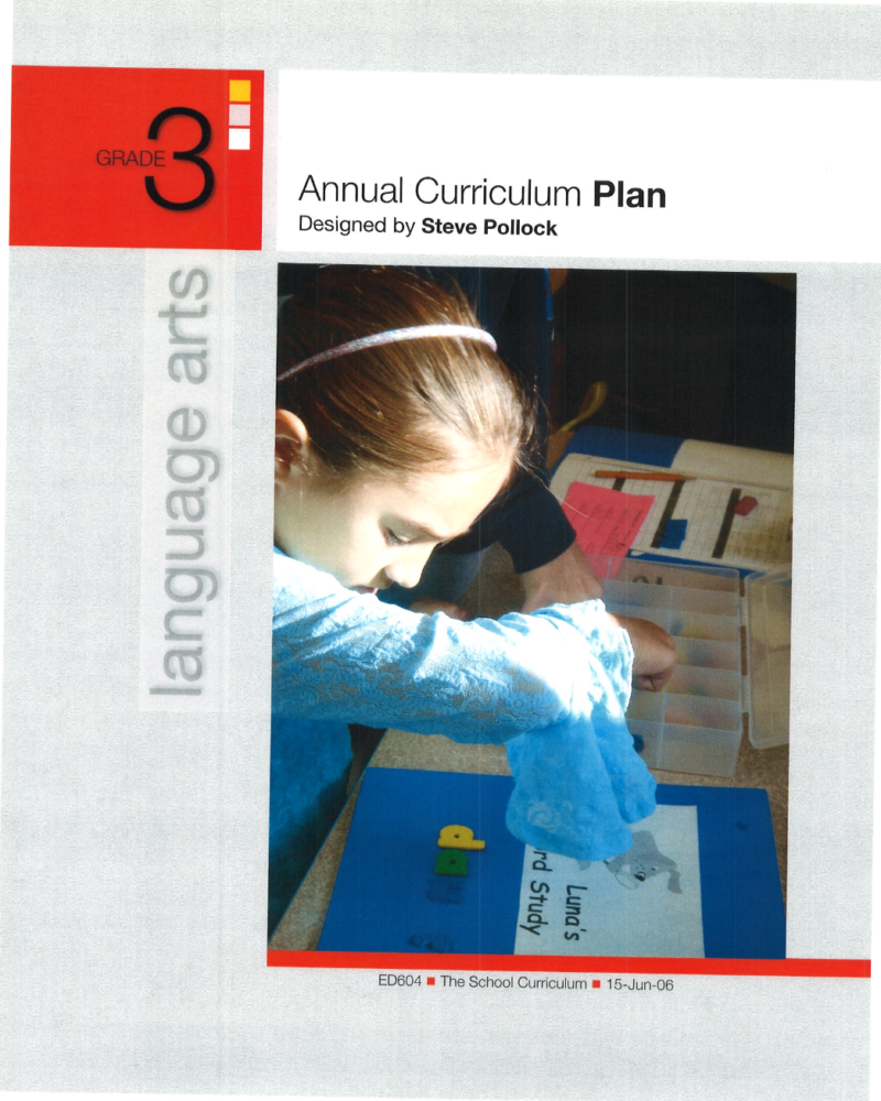 A Third Grade Language Arts Curriculum Design